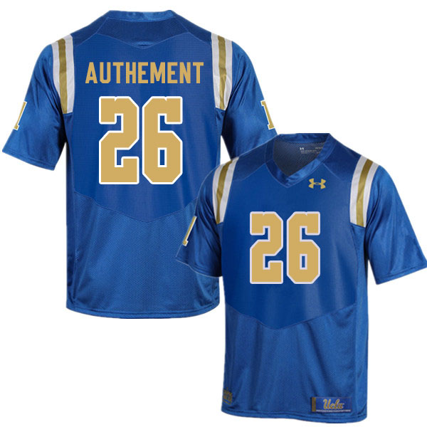 Men #26 Ashton Authement UCLA Bruins College Football Jerseys Sale-Blue